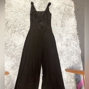 Wide leg solid jumpsuit